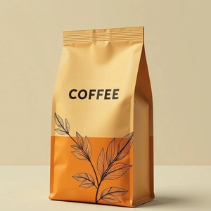 Custom Printed Stand up <b>Laminated</b> Tea Coffee Flat Bottom Ziplock Food Package Flexible Packaging Tea Nuts Bags <b>Pouch</b> OEM - Product Image 1