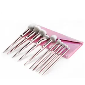 10 PCS pincéis de cristal com saco a laser melhor base sombra escova sintética vegan maquiagem kit escova