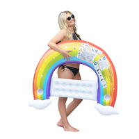 Chaise longue flottante gonflable en PVC arc-en-ciel pour piscine, extérieur, adultes, plage, 148x99cm, capacité 100-500kg