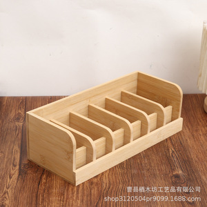 Bamboo Belt <b>Storage</b> Box Rectangle Open Top With Compartments For Wardrobe <b>Clothes</b> Organization - Product Image 2
