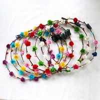 Accessoires pour cheveux, nouvelle collection, thème licorne lumineuse, couronnes de fleurs pour filles, guirlande de fête, bandeau en rotin avec paillettes LED colorées