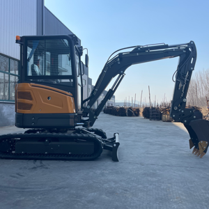 Een Compacte Graafmachine Van 2.7 Ton, Uitgerust Met Een Bulldozerblad, Kan Snel Wegobstakels Vrijmaken. - Product Image 1