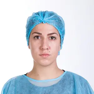 Gute Qualität blaue Einweg Bouffant Kopf Mob Kappe chirurgische Haar kappe
