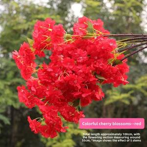 Branches artificielles de fleurs de cerisier, pêcher ou poirier pour décorations de mariage, fleurs artificielles pour intérieur, <span class=keywords><strong>salon</strong></span>, au sol ou au <span class=keywords><strong>plafond</strong></span> - Product Image 2