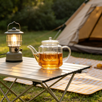 Théière en verre borosilicate de haute qualité 650 ml, résistante à la chaleur, avec infuseur et séparateur, anti-fuite, sans BPA, pour le thé Kung Fu domestique