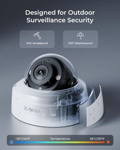 Caméra de sécurité PoE Reolink P337 4K, caméra tourelle anti-vandalisme IK10, 8MP, détection humaine/véhicule/animal, vision nocturne couleur, caméra IP - Product Image 3