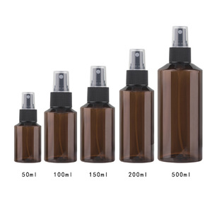 Wholesale PET Plastic <strong>Bottles</strong> 50ml to <strong>200ml</strong> Brown and Green with Fine Mist Spray Caps for Cosmetics and Personal Care Packaging - Product Image 5