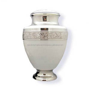 Blue Color Sticker Printed Human Ashes for Funeral Metal Classic <b>Keepsake</b> Urns Indoor Decorative Urn - Product Image 5