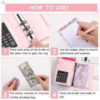 Carnet de notes A6 en cuir PU avec calculatrice intégrée, classeur à 6 anneaux, pour budget et gestion de trésorerie, en stock, livraison transfrontalière, idéal comme cadeau