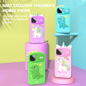 Étui de téléphone en Silicone vert rose 2.8 ''double caméra MP3 jeux histoire téléphone portable jouet d'apprentissage téléphone intelligent pour enfants - Product Image 2