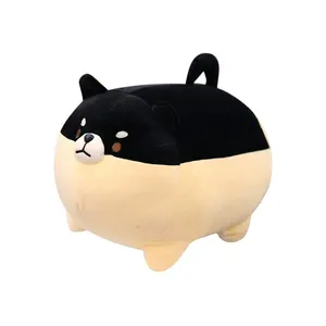 Venta al por mayor perro de peluche de juguete-Negro de peluche animales de peluche de juguete Anime Corgi perro de peluche emoji almohada suave juguete