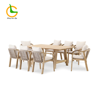 Ensemble de mobilier de jardin moderne en bois massif de luxe pour projets hôteliers et de plages, canapé de balcon en bois