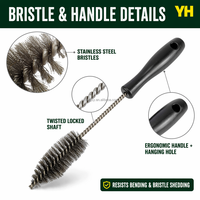 Brosse de nettoyage industrielle pour injecteurs diesel automobiles, en acier inoxydable, pour camions lourds, excavatrices et groupes électrogènes (manchon d'injecteur)