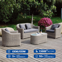 Ensemble de meubles de jardin résistant aux UV, canapé de terrasse modulable en aluminium robuste avec cadre en rotin PE, canapés de jardin, canapé d'extérieur