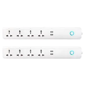 New Trend Many 4 Outlets and 2 USB Tuya Wifi German Plug Power Strip Universal Standard Smart Switch Extension Socket