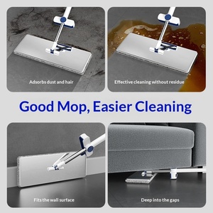 Mopa Telescópica Manos Libres 2024 <span class=keywords><strong>de</strong></span> Acero Inoxidable para el Hogar, Limpieza en un Solo Paso, Plana Grande, para Personas Perezosas, Mágica <span class=keywords><strong>de</strong></span> <span class=keywords><strong>Fregar</strong></span> y Escurrir - Product Image 3