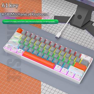 Teclado Mecánico K61 de 61 Teclas, Interruptores Azules, Rojos, Marrones y Negros, Retroiluminación RGB, Anti-Ghosting, Teclado para Juegos con Cable Desmontable - Product Image 5
