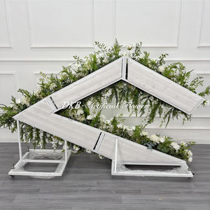 Arco floral de rosas blancas para decoración de bodas, arco de flores artificiales de seda, telón de fondo para bodas. - Product Image 6