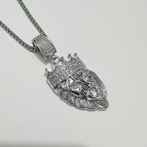 Yunnique – collier avec pendentif tête de lion, en acier inoxydable plaqué or, bijoux Hip Hop pour hommes, accessoire de fête - Product Image 4