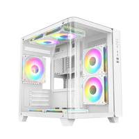 Boîtier PC AntarcChill Factory OEM en verre trempé Micro ATX blanc, châssis tour moyenne M-ATX/ITX USB3.0, boîtier CPU RGB, boîtier d'ordinateur
