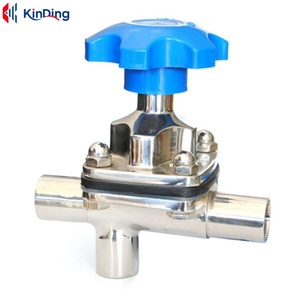 Valvola a Diaframma Saldato in Acciaio Inossidabile 316L per <span class=keywords><strong>Industria</strong></span> Alimentare e delle Bevande, Igienica, Pneumatica, con Funzione di Soffiaggio per Acqua - Product Image 1