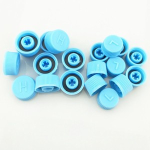 ฝาครอบวาล์วแรงดันสูง AC สีฟ้าอ่อนพร้อมซีลยาง ขนาด 19.2 มม. ฝาครอบป้องกันพลาสติกสำหรับช่องเติมน้ำยาแอร์รถยนต์ - Product Image 1