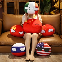 Poupée en peluche créative Poland Ball, pendentif, oreiller, coussin, accessoire d'anime, drapeau national, fabriqué en Chine, rembourrage en coton PP, vente en gros