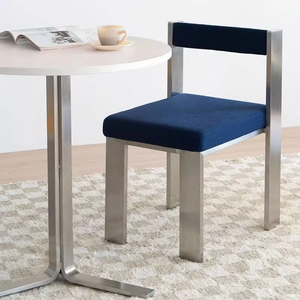 Chaise de salle à manger <span class=keywords><strong>vintage</strong></span> nordique, dossier minimaliste, acier inoxydable durable, chaise design créative pour la maison, l'appartement, l'atelier - Product Image 2