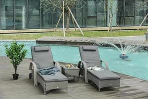 <span class=keywords><strong>Lettini</strong></span> Prendisole Pieghevoli Moderni in Acciaio e Rattan per Esterni, Garanzia 1 Anno, per Soggiorno, Giardini, Spiaggia, Hotel, Parchi, Ville - Product Image 2