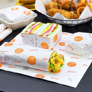Food Grade Eco-Friendly Greaseproof Disposable Tray Liner <b>Paper</b> for Hamburger Bread Sandwich Fast Food Takeout <b>Recyclable</b> - Product Image 1