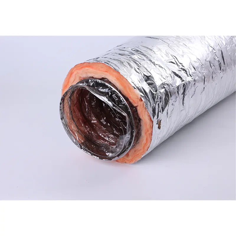 Conducto Flexible de aluminio de tubo de aislamiento térmico de piezas de sistemas HVAC de doble capa única de alta elasticidad