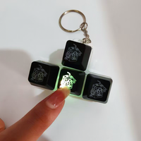 Porte-clés personnalisé en forme de capuchon de clavier, gravé au laser, avec éclairage, compatible avec les interrupteurs de pression, bouton de clavier personnalisable, capuchon de clavier anti-stress, fidget clicker