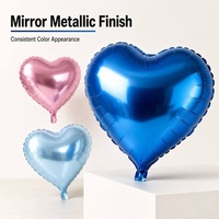 Grand ballon en aluminium en forme de cœur de 10 pouces et 18 pouces, blanc, rouge, rose, pour la Saint-Valentin, la fête des mères, décoration de fête à l'hélium ou à l'air