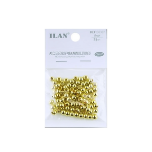 Perline d'oro ILAN 6mm con foro grande per la creazione di gioielli e accessori - Product Image 2