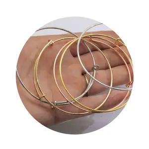 Wholesale Wire Bangle Snap Bracelets Liobonar Snap Buttons Charms Bracelets for Women 18mm Snap Jewelry