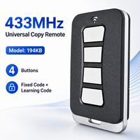 Télécommande sans fil 433 MHz à 4 boutons, code fixe/apprentissage, portée 50 m, pour ouvre-porte de garage