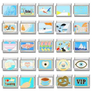 Série italienne d'accessoires de bracelet tendance en bleu de style dessin animé - Accessoires de bracelet modulaires créatifs - Product Image 2