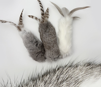 Jouet interactif pour chat avec queue en peluche amusante, accessoires d'exercice pour chaton, queue de lapin en fourrure, fournitures pour animaux de compagnie