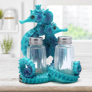 Figura Decorativa Personalizada de Caballito de Mar con Salero y Pimentero, Decoración Tropical para Bar, Cocina, Restaurante, Mesa - Product Image 1