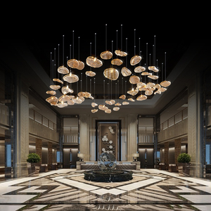 โคมไฟระย้า LED สำหรับตกแต่งภายในสไตล์หรูหรา โครงการสั่งทำพิเศษสำหรับโถงโรงแรม - Product Image 6