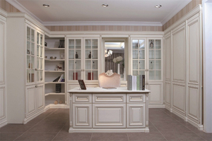 Librería Clásica Personalizada de Lujo Blanca, Librería de Madera QD-B4, Estantería de Madera Maciza para Sala de Estudio y Sala de Estar - Product Image 6