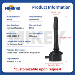 Bobine d'allumage moteur MIKEY KR3Z12029B pour <span class=keywords><strong>Ford</strong></span> Mustang, pièces automobiles de haute qualité pour KR3E-12A366-BA DQZ9393C Predator 5.2L <span class=keywords><strong>V8</strong></span> - Product Image 3