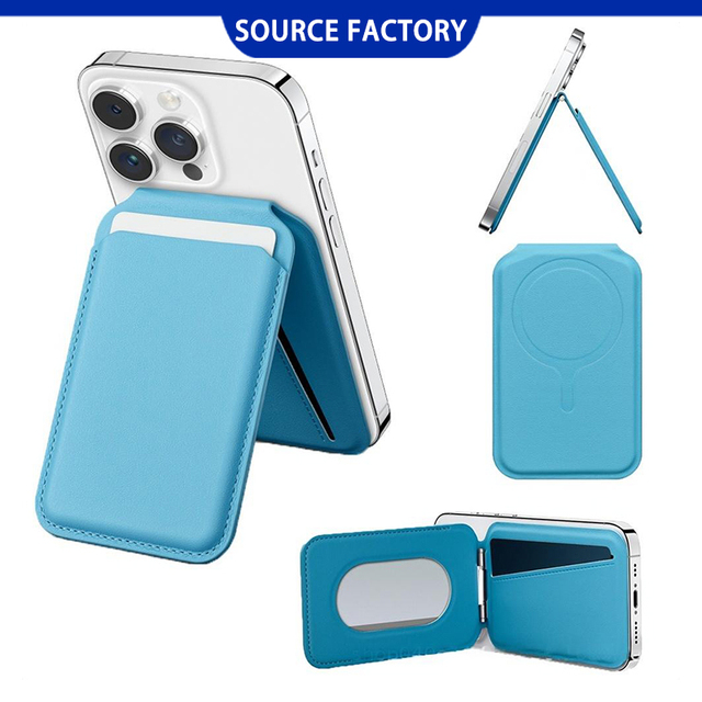 Magnetic Card Wallet for iPhone Series, Foldable Rotating Bracket Phone Card Holder Stand Case, Slim Shockproof Portable Card