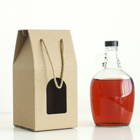 Carafe ronde en verre de 1 gallon avec poignée pour la fabrication de bière, contenant de stockage, bouteille pour l'emballage de la vodka/du spiritueux/du liqueur/du vin, ambre clair