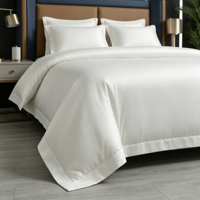Ensemble de literie d'hôtel de qualité supérieure, économique, 100% coton, textile d'hôtel en gros, blanc, 4 pièces, housse de couette, drap, taie d'oreiller