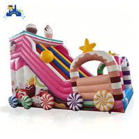 Château gonflable personnalisé en forme de train à bonbons avec toboggan, château gonflable de qualité commerciale pour fête d'anniversaire