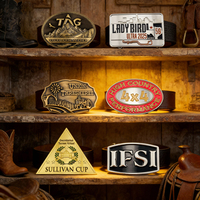 Vintage Tarzı Çinko Alaşımlı Kemer, Büyük Klasik Tokalı, Antik Görünümlü, Elektrokaplama, Kişiselleştirilmiş 3D Kabartmalı Logo