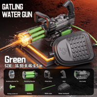 Pistolet à eau électrique Gatling puissant pour enfants, idéal pour les batailles aquatiques estivales en extérieur, les fêtes à la plage, les jeux de piscine et les combats aquatiques.