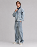 Ensembles de vestes en jean tissé boutonnées et de pantalons baggy MENGTU pour hommes, streetwear automne, qualité supérieure, bleu vintage