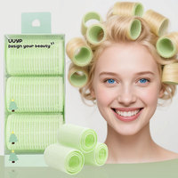 UUYP Lot de 9 bigoudis auto-agrippants cylindriques et elliptiques, 3 tailles, sans chaleur, en plastique et nylon, pour usage domestique
